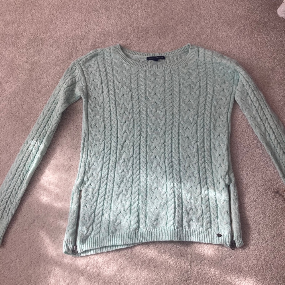american eagle mint green sweater